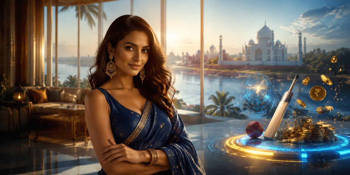 Cricket betting scene with Indian cultural background