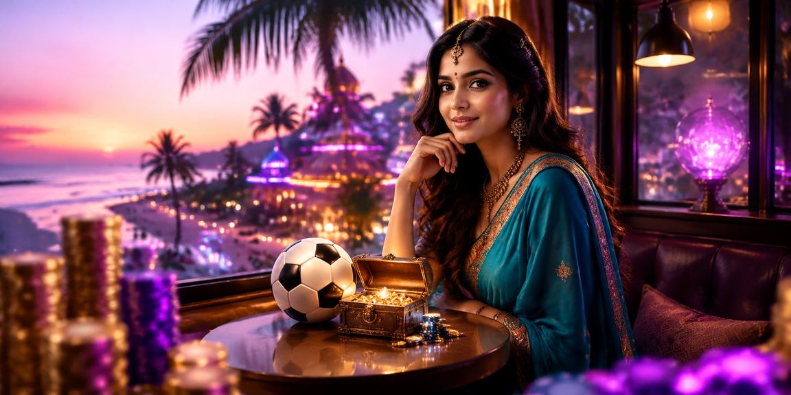 Indian football betting player with festive background